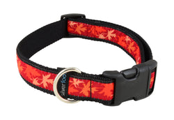 Dog Clip Collar - Maple Leaf Red